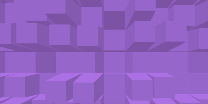 Seamless 3d vector featuring a geometric pattern of purple and blue cubes for a modern technology business wallpaper design.