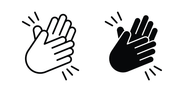 Clapping hands icon outlined. Flat fill icons