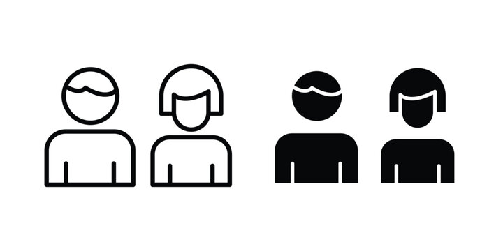 Couple icon outlined. Flat fill icons