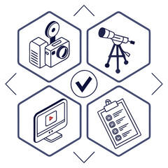 Production and astronomy with checklist camera telescope © Mamu
