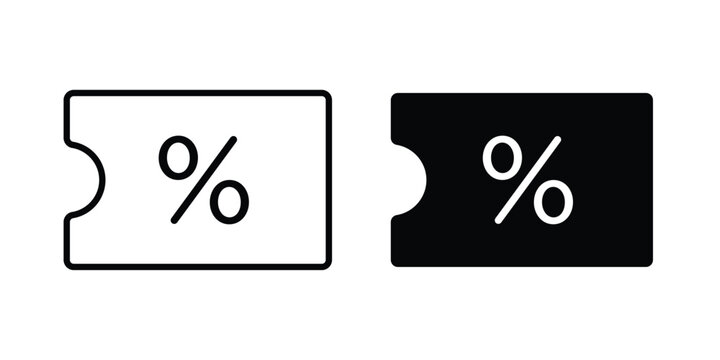 Discount code icon outlined. Flat fill icons
