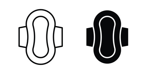 Feminine hygiene pad icon outlined. Flat fill icons © Bell