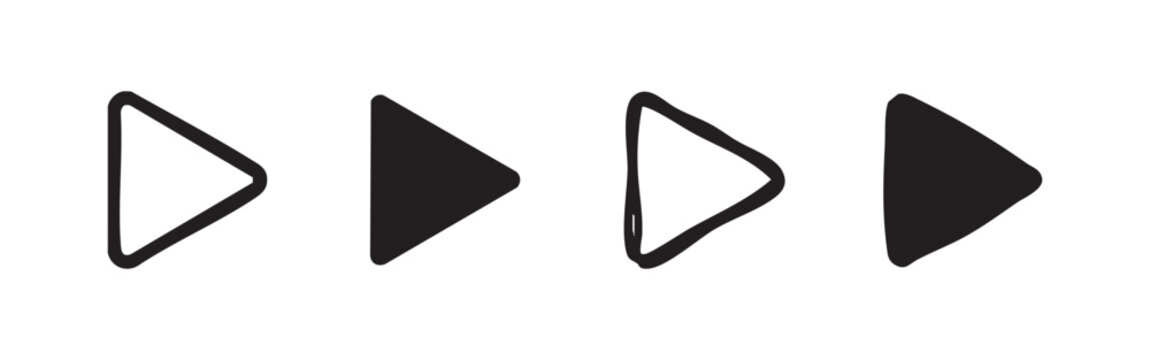 Play Triangle Arrow Icon Set for Media Players