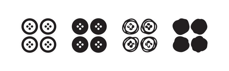 Obraz premium Set of Hand Drawn Sewing Button Icons in Different Styles