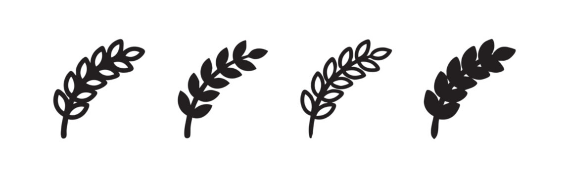 Wheat Grain Stalk and Agriculture Icon Set