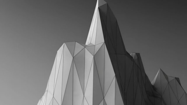 Geometric mountain landscape in low poly style