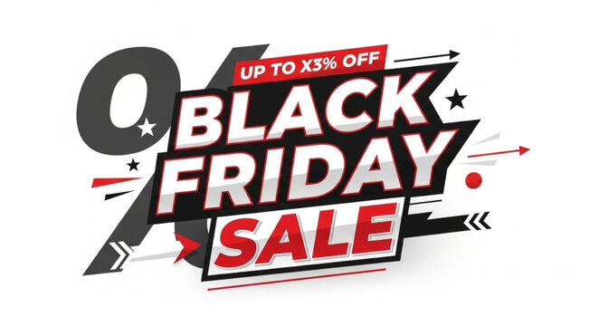 Black Friday Sale Up to X5% Off, Dynamic Typography and Graphic Elements