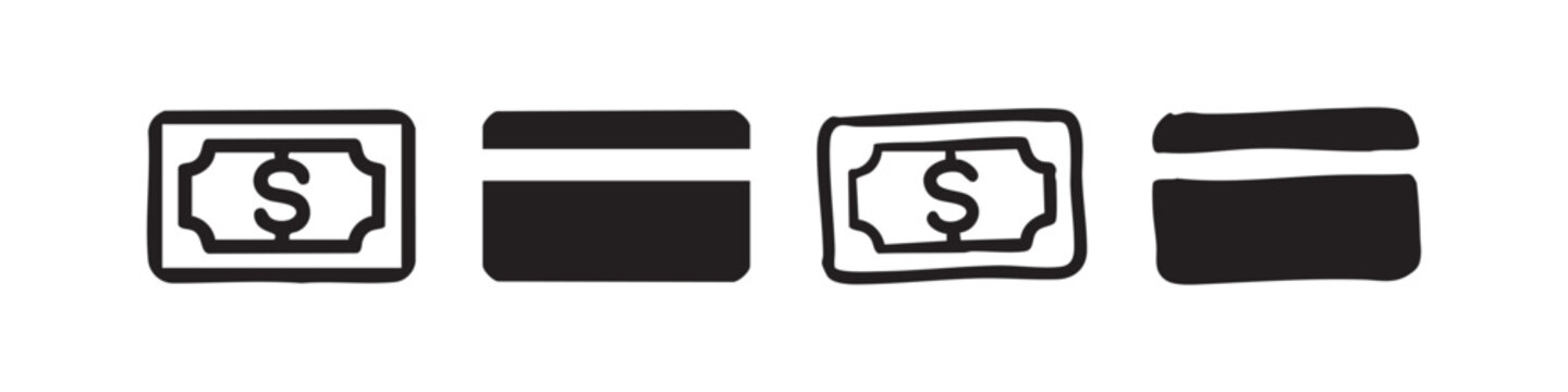 Dollar Bill Money Icon Set - Currency and Finance Symbols