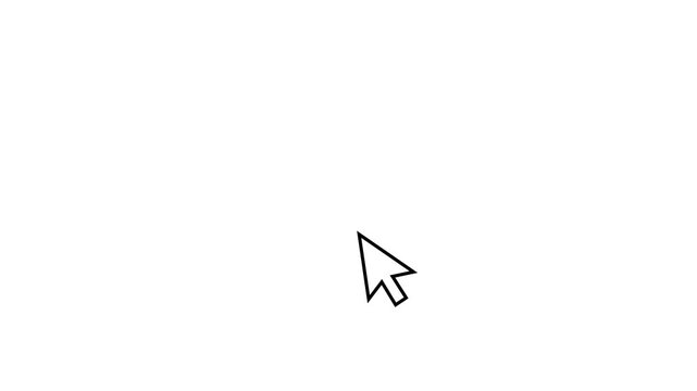 minimal mouse pointer click motion graphic with white background. ui cursor click animation with soft ripple feedback effect. animated mouse cursor press action for interface demonstrations.