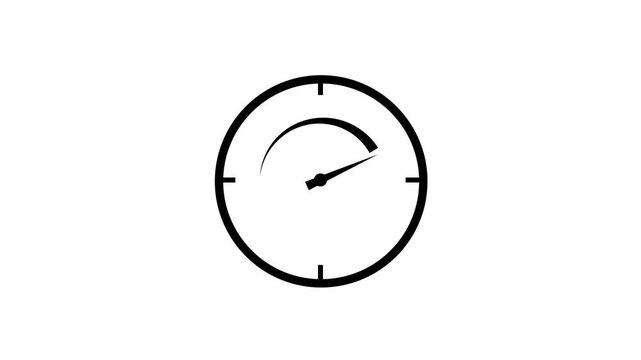 Black tachometer gauge animation. reaching the limit: speedometer animation. maximum performance and speed indicator. danger level or critical pressure gauge. high power and acceleration meter.