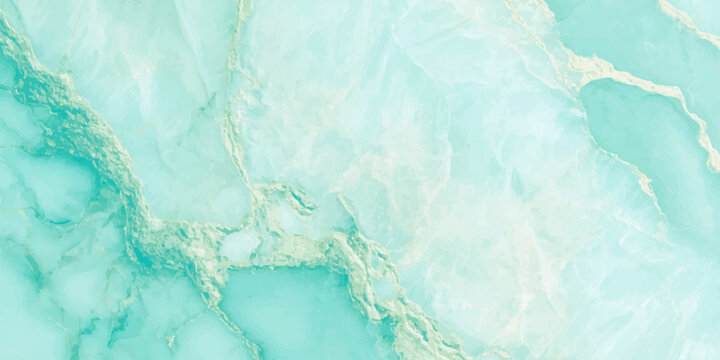 Luxury turquoise marble texture with gold veins, abstract aqua onyx stone background for interior design and wallpaper. fluid waves of seafoam green and aqua blue