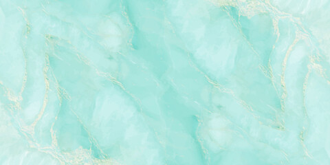 Luxury turquoise marble texture with gold veins, abstract aqua onyx stone background for interior design and wallpaper. fluid waves of seafoam green and aqua blue © Creative Lis
