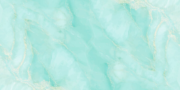 Luxury turquoise marble texture with gold veins, abstract aqua onyx stone background for interior design and wallpaper. fluid waves of seafoam green and aqua blue