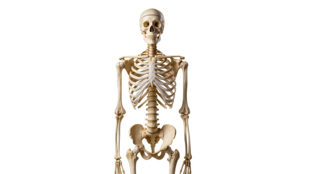 Full Human Skeleton Model Facing Forward on Plain Surface