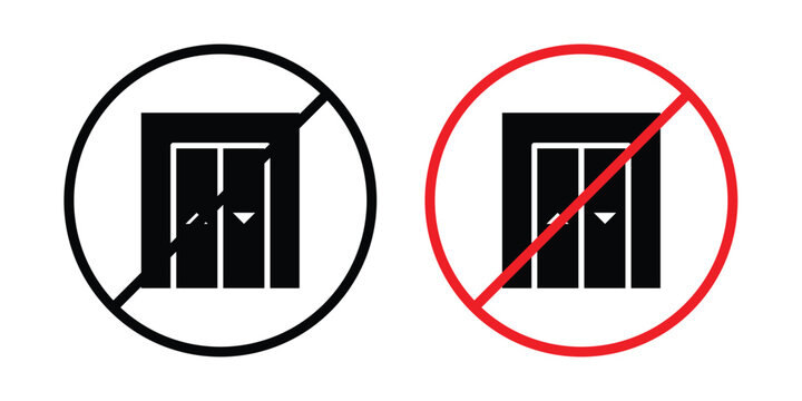 No elevator sign outlined. Flat fill icons