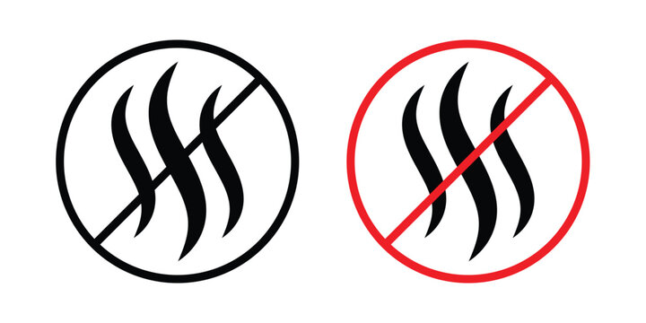 No smell sign outlined. Flat fill icons