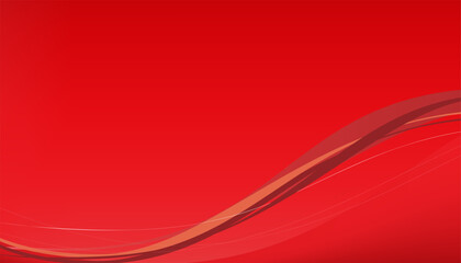 Obraz premium Red wave background, flowing curve design, elegant abstract corporate vector template