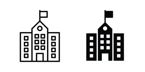 Fototapeta premium primary school icon outlined. Flat fill icons
