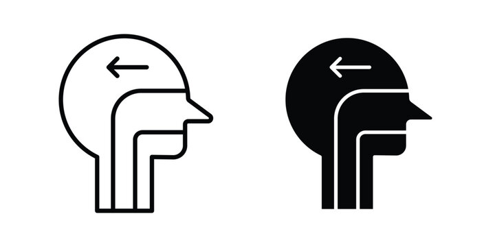 Swallowing reflex icon outlined. Flat fill icons