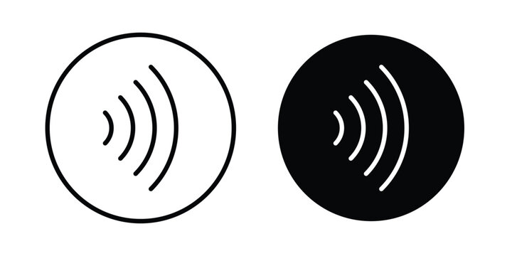 Tap to pay sign outlined. Flat fill icons