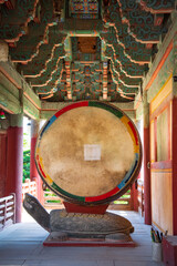 Naklejka premium Tambour tortue au Temple Bulguksa, Gyeongju, Corée du Sud, Asie