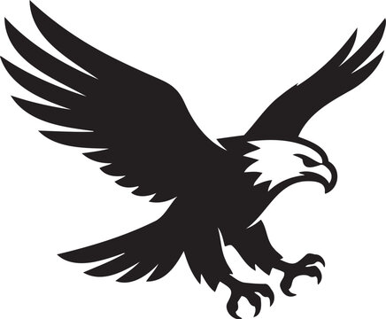 Black eagle flying silhouette