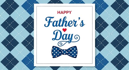 Obraz premium Happy father's day greeting card with bow tie illustration