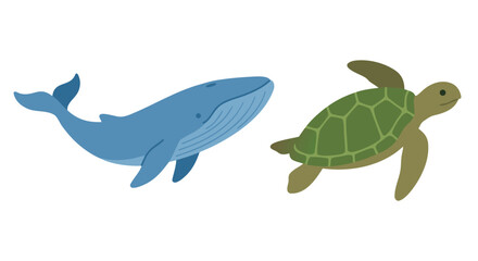 Ocean animals bundle whale dolphin octopus sea turtle shark © FBI