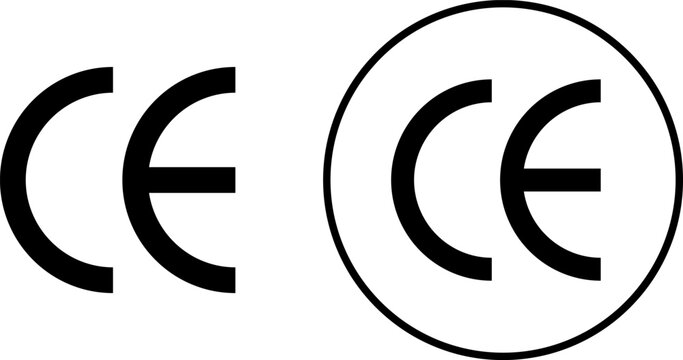 ce certification mark flat design vector illustration