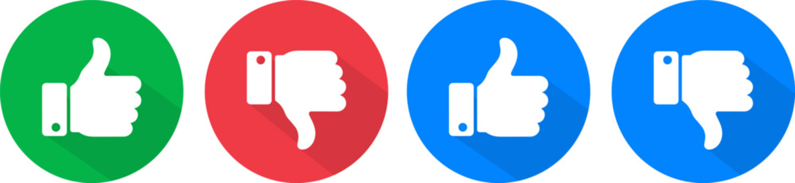 like dislike hand gestures approval feedback flat design vector illustration