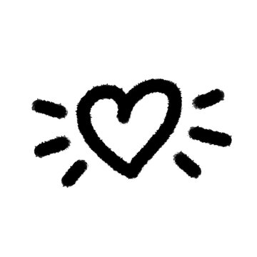 hand-drawn doodle heart emphasis sticker isolated for digitals planner, bullet journal, and doodle design style