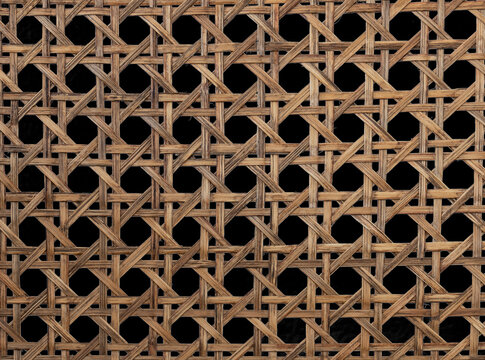 rattan weave with a black background
