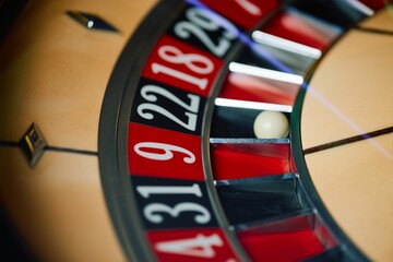 Obraz premium Casino Luxury Roulette Wheel Close-Up