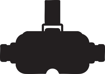 Obraz premium Black silhouette of virtual reality goggles
