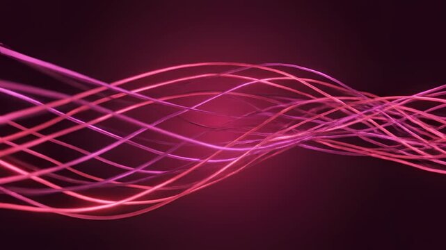 Abstract Pink Light Trails Swirling and Twisting in Darkness.