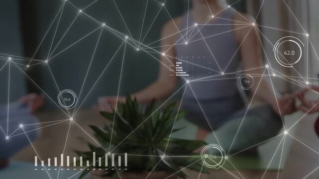 Lead yogi pinching and starting net overlay, pulling back revealing group, HUD tracking vital data
