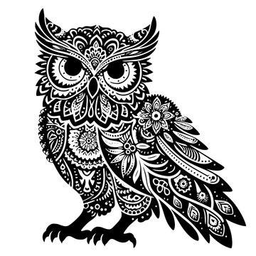 owl on white background