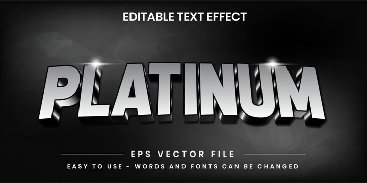 PLATINUM 3D Text Effect - Luxury Silver Metallic