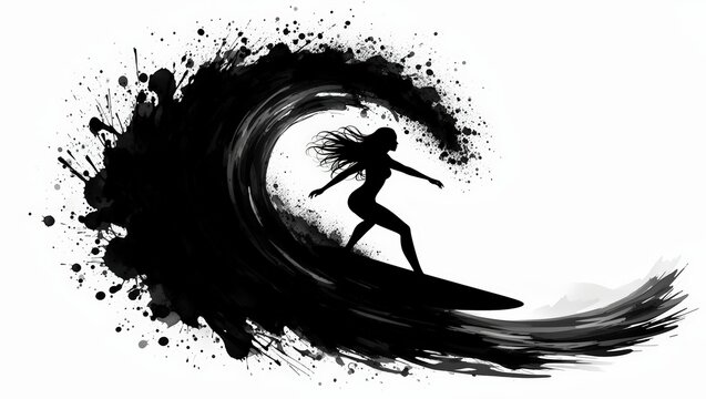 silueta, vector, deporte, surfista, chico, gente, mujer, ilustraci&oacute;n, diversi&oacute;n, acu&aacute;tico, baile, extremidad, acci&oacute;n, oleaje, olas, verano, surf, brincar, mar, esquiar, hombre, sol, actividad, ni&ntilde;o, a