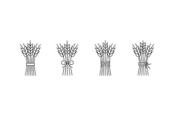 Naklejka premium Wheat Stalk Bundles Collection