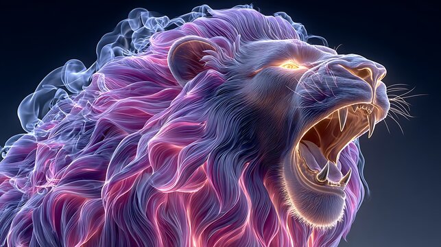 Purple and gold fantasy dragon with flowing mane purple dragon
