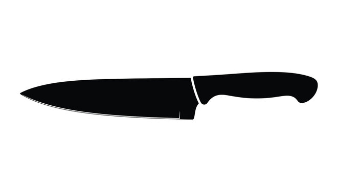 Chef s Knife Silhouette On White Background