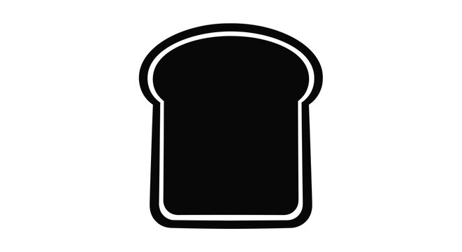 Slice of bread silhouette black and white graphic