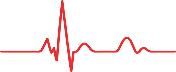 Obraz premium Vibrant Heartbeat: A dynamic red heartbeat rhythm, symbolizing life's pulse, health, and vitality, pulsates across the scene, evoking feelings of energy, well-being, and medical understanding.
