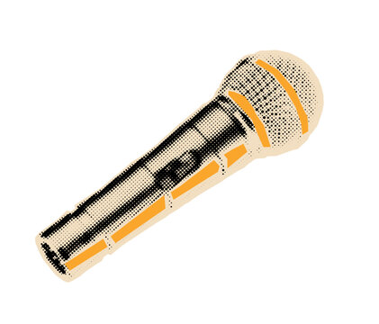 Handheld microphone halftone cutout.