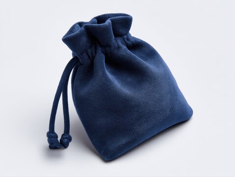 Velvet jewelry pouch open with drawstring, soft luxury material detail