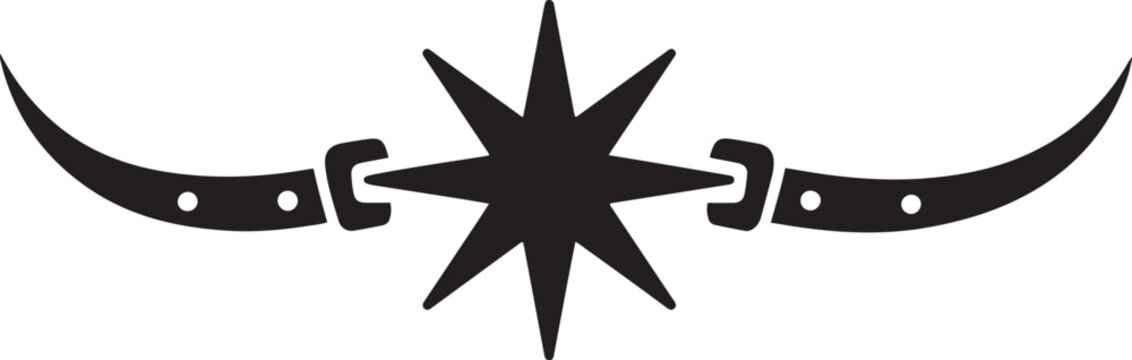 Spur emblem. balck icon silhouette