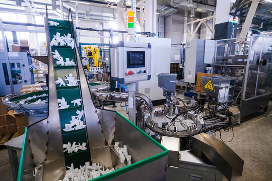 The production process of plastic spray bottles intended for household chemicals.