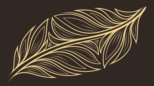 Gold metallic feather texture on black background 1