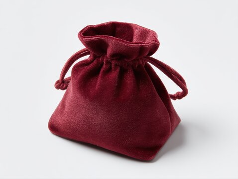 Velvet jewelry pouch open with drawstring, soft luxury material detail